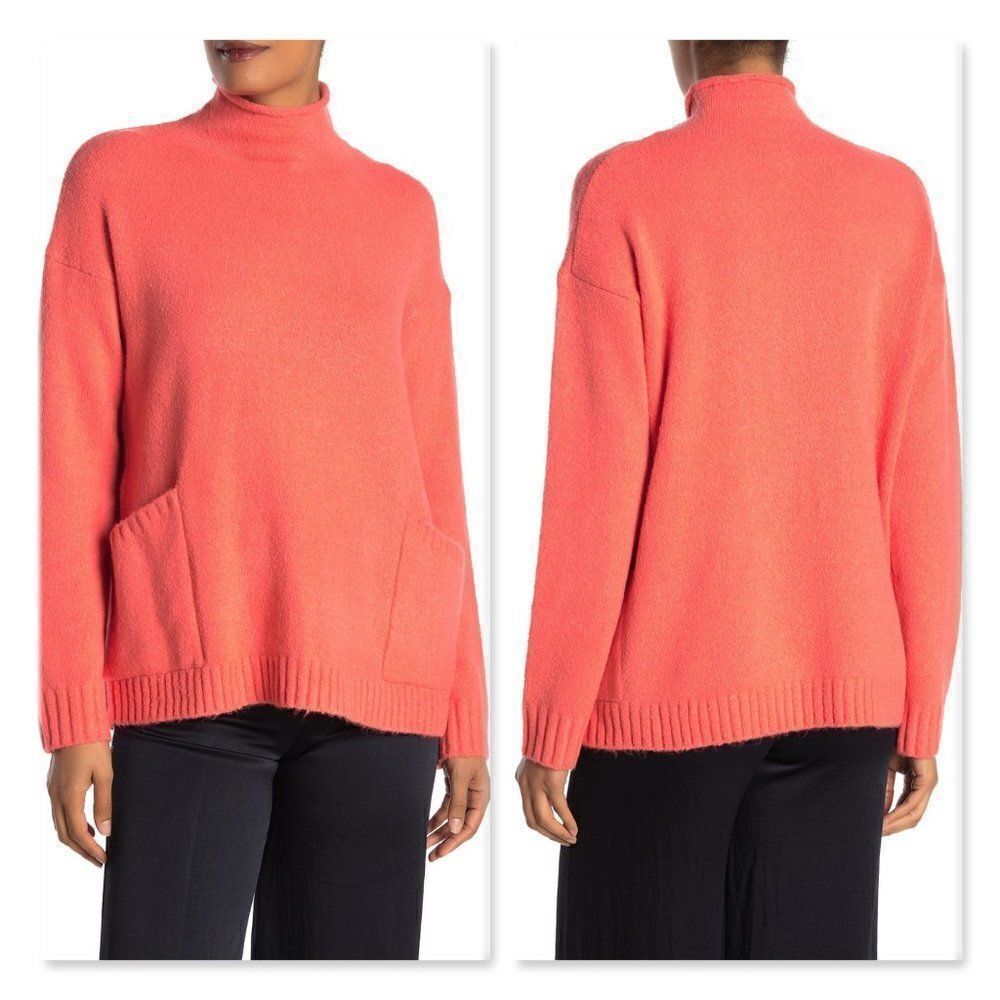 ADY P Pocket Roll Neck Tunic sz XL in Coral